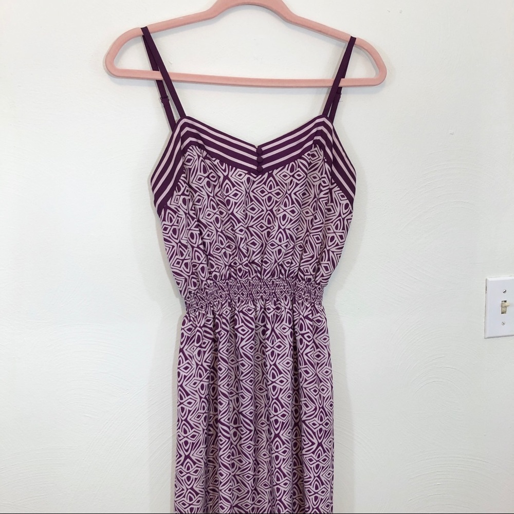 LOFT Sleeveless Purple Print Maxi Dress Sz S